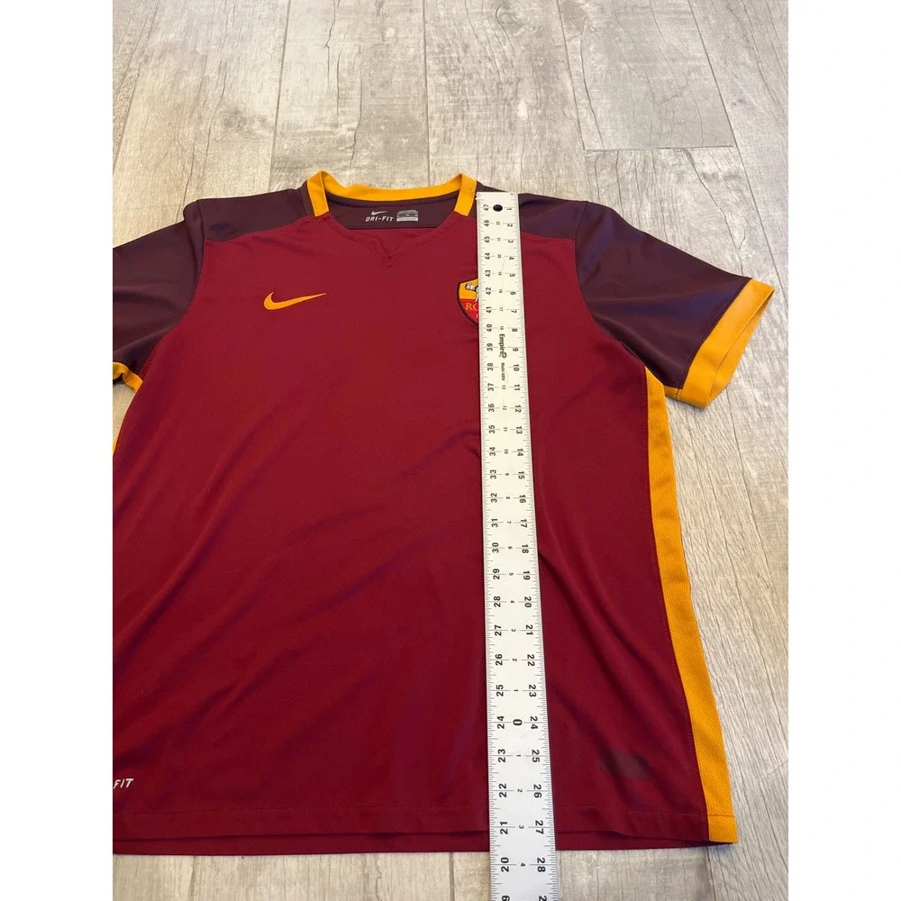 Nike AS Roma Soccer Jersey Mens XL Burgundy Gold‎ Dri-FIT Training Shirt 1927